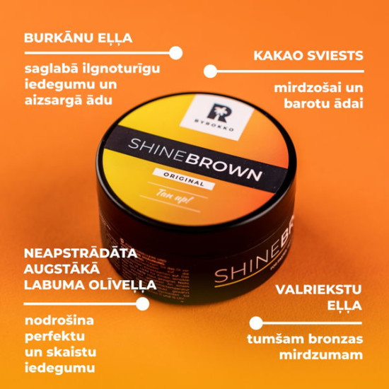 Shine Brown ORIĢINĀLS, PREMIUM KLASES IEDEGUMU VEICINOŠS KRĒMS 210 ml